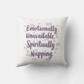 Sassy Introvert Humor with Cute Clouds クッション (裏面)