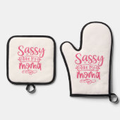 Sassy Like My Mama Personalized Kids  鍋つかみ&鍋敷きセット (正面)