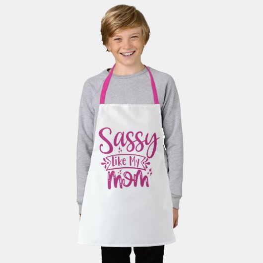 Sassy Like My Mom All-Over Print Apron エプロン (着用した状態)