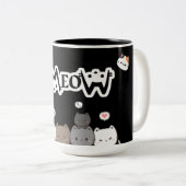 Sassy Meow Mug – Purrfect for Cat Moms ツートーンマグカップ (正面右)