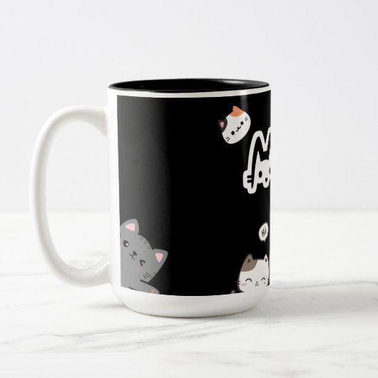 Sassy Meow Mug – Purrfect for Cat Moms ツートーンマグカップ (左)