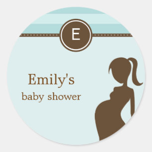 Sassy Mom Baby Showerお気に入りステッカー – 青 ラウンドシール