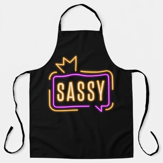 Sassy Neon Glow Apron – Bold Attitude エプロン (正面)
