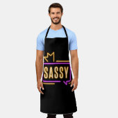 Sassy Neon Glow Apron – Bold Attitude エプロン (着用した状態)