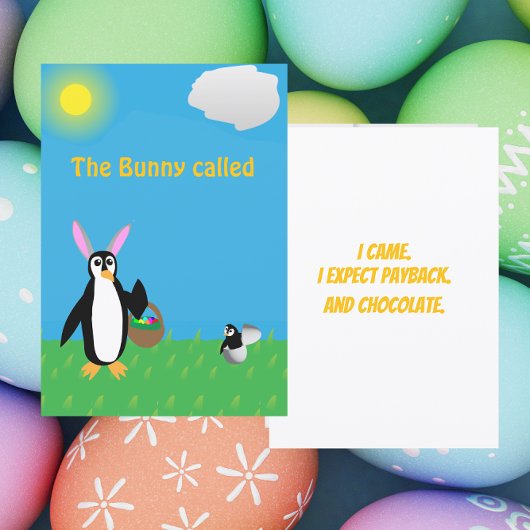 Sassy Penguin Easter Humor カード