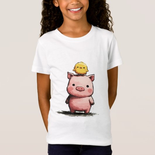 Sassy Pig：ピグおもしろいデザイン Tシャツ (正面)