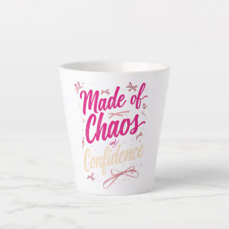 Sassy Pink Typography Chaos And Confidence カフェラテマグ