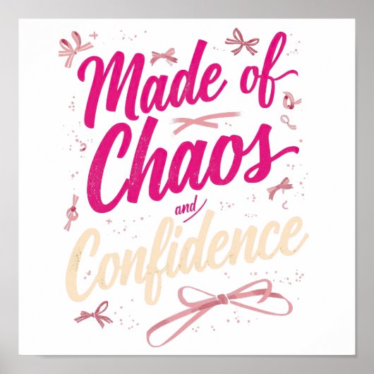 Sassy Pink Typography Chaos And Confidence ポスター (正面)