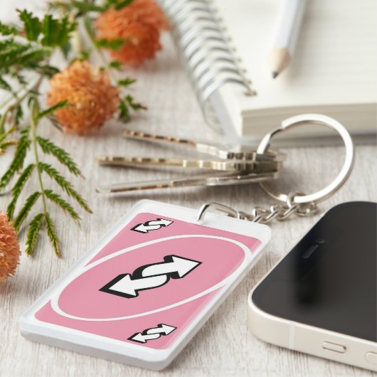 Sassy Pink UNO Reverse Card Keychain – Meme Lover  キーホルダー (正面右)
