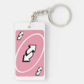 Sassy Pink UNO Reverse Card Keychain – Meme Lover キーホルダー (裏面)