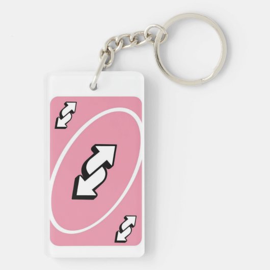 Sassy Pink UNO Reverse Card Keychain – Meme Lover  キーホルダー (裏面)