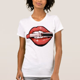 Sassy Red Lips Graphic Print Tシャツ