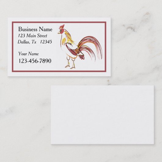 Sassy Rooster Business Card 名刺 (正面/裏面)