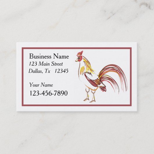 Sassy Rooster Business Card 名刺 (正面)