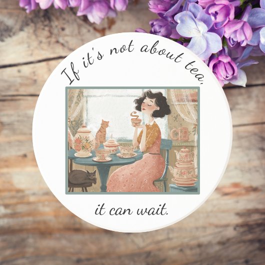 Sassy Sandstone Coaster For Tea Lovers コースター