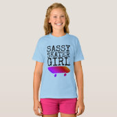 SASSY SKATER GIRL スケートボード Tシャツ (正面フル)
