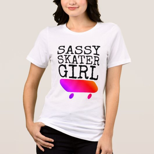 SASSY SKATER GIRL スケートボード Tシャツ (正面)