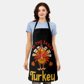 Sassy Turkey Matching Family Group Thanksgiving エプロン (着用した状態)