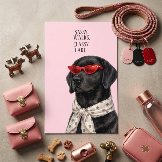 Sassy Walks Classy Care ペットサービス 名刺