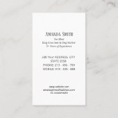 Sassy Walks Classy Care Pet Services Business Card 名刺 (裏面)