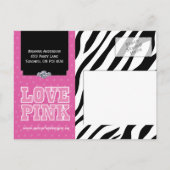 Sassy Zebra印刷バースデーパーティー招待状 インビテーションポストカード (裏面)