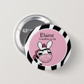 SASSY ZEBRA DIVA名タグボタンパーソナライズされた 缶バッジ (正面&裏面)