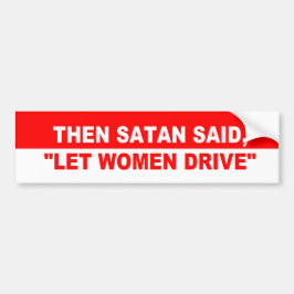 SATANおよび女性の運転者 バンパーステッカー