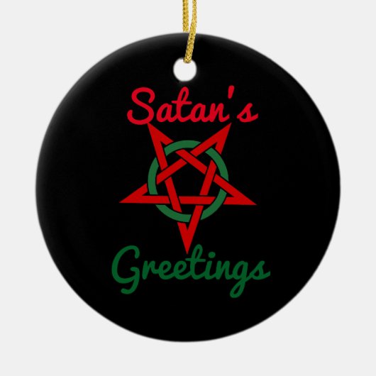 Satanの挨拶のオーナメント セラミックオーナメント (正面)