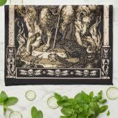 Satanはあや織りの綿の16x24を即位させました- キッチンタオル (折り畳み)