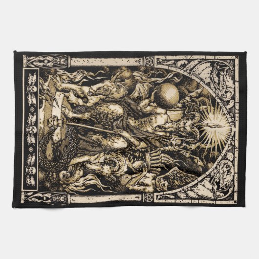 Satanはあや織りの綿の16x24を即位させました- キッチンタオル (横)