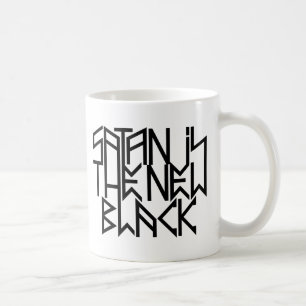 Satanはです新しい黒No.3 (黒) コーヒーマグカップ
