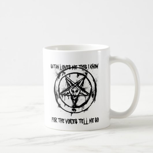 Satanは私をマグ愛します コーヒーマグカップ (右)