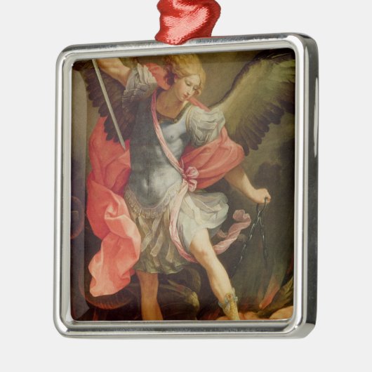 Satanを敗北させている大天使ミハエル メタルオーナメント (左)