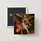 Satanを敗北させている大天使ミハエル 缶バッジ (正面&裏面)