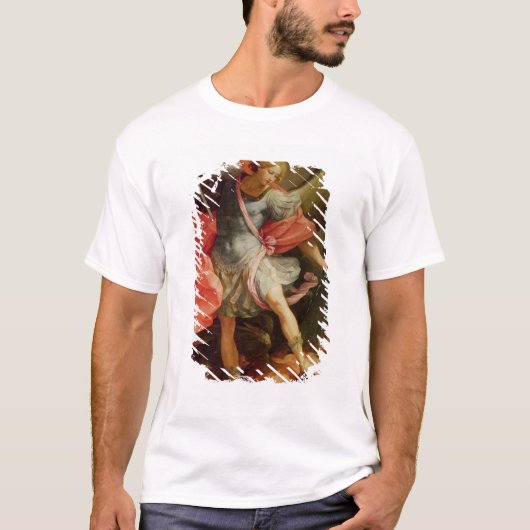 Satanを敗北させている大天使ミハエル Tシャツ (正面)