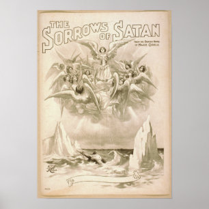 Satan c1898のヴィンテージの悲哀 ポスター