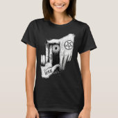 Satan is Watching you 666 Occult Baphomet Goat Sat Tシャツ (正面)