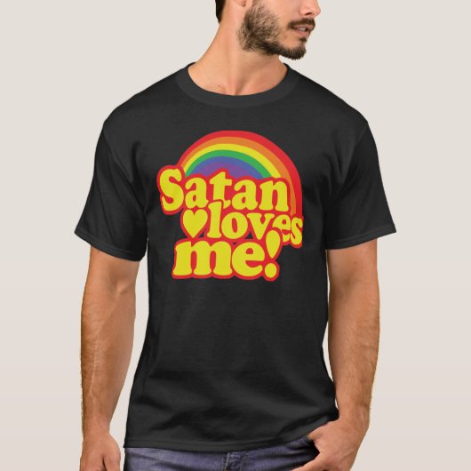 Satan Loves Me friend gift Tシャツ (正面)