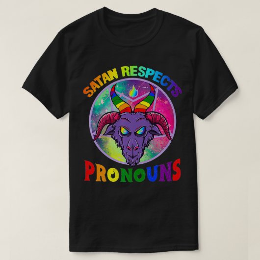 Satan Respects Pronouns LGBT Premium  Tシャツ (デザイン正面)
