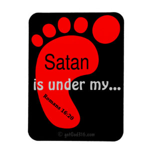 Satan Under My足gotGod316.com Red足 マグネット