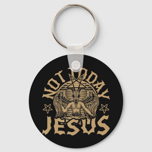 Satanic Baphomet Satan Not Today Jesus Tank TopIf  キーホルダー (正面)