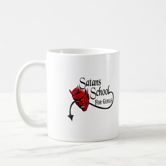 Satansの学校の白Cnt コーヒーマグカップ (左)