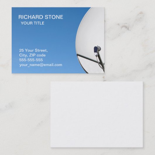 Satellite dish business card 名刺 (正面/裏面)