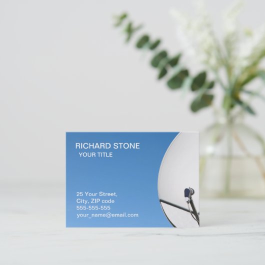 Satellite dish business card 名刺 (スタンド正面)