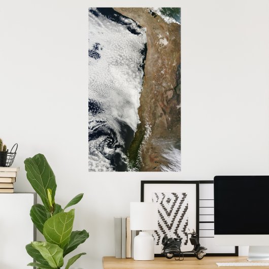 Satellite view of the Andes Mountains ポスター (ホームオフィス)