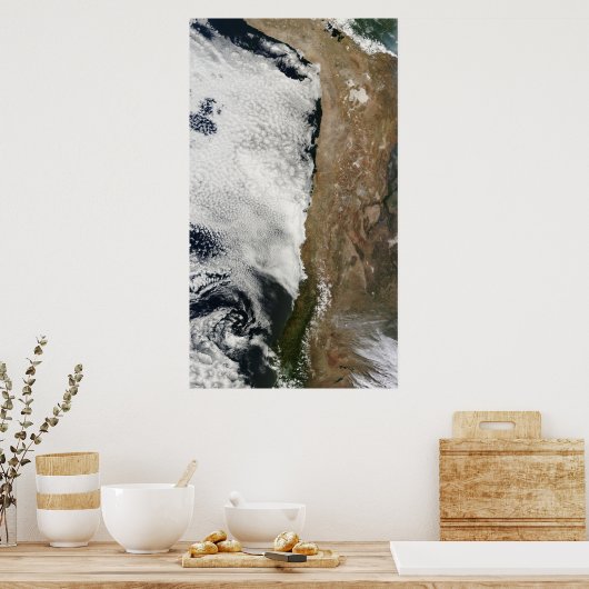 Satellite view of the Andes Mountains ポスター (キッチン)