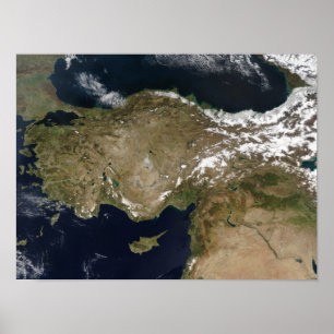 Satellite view of Turkey ポスター