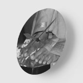 Sathya Saiのババのはす足の時計 ラウンド壁時計 (傾斜)