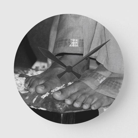 Sathya Saiのババのはす足の時計 ラウンド壁時計 (正面)