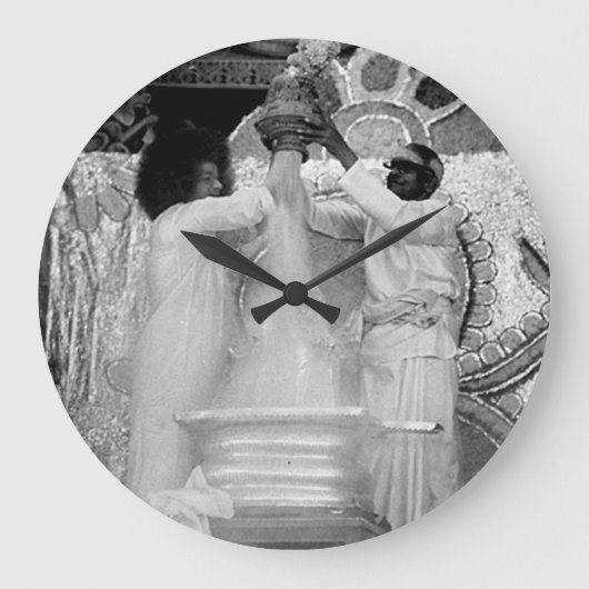 Sathya Saiのババの円形の大きい柱時計 ラージ壁時計 (正面)